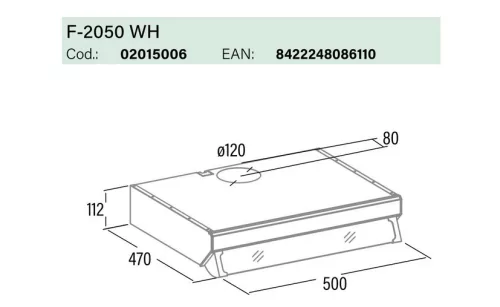 CATA - Páraelszívó F-2050 WH/L fehér