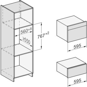   Miele ESW 7030 32 cm-es fogantyú nélküli Gourmet edénymelegítő fiók 90 cm-es fülkékhez
