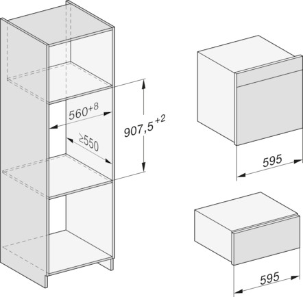 Miele ESW 7030 32 cm-es fogantyú nélküli Gourmet edénymelegítő fiók 90 cm-es fülkékhez