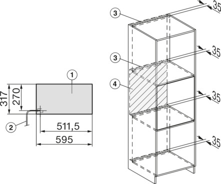 Miele ESW 7030 32 cm-es fogantyú nélküli Gourmet edénymelegítő fiók 90 cm-es fülkékhez
