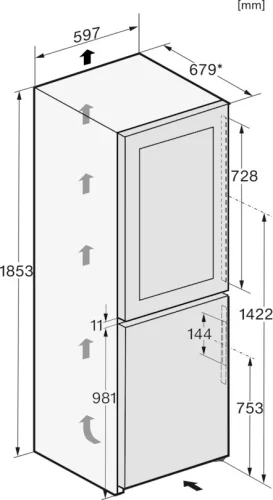 Miele KWNS 4784 DE Szabadonálló hűtő-fagyasztó