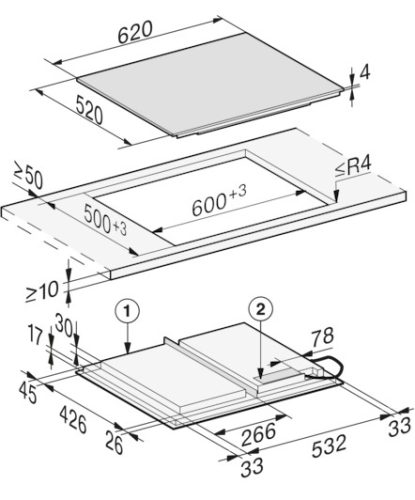Miele KM 7867-1 FL Diamond Tűzhelytől független indukciós főzőlap