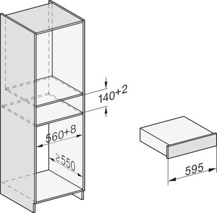 Miele ESW 7010 Fogantyú nélküli Gourmet edénymelegítő fiók, 14 cm magas,