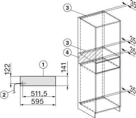 Miele ESW 7010 Fogantyú nélküli Gourmet edénymelegítő fiók, 14 cm magas,