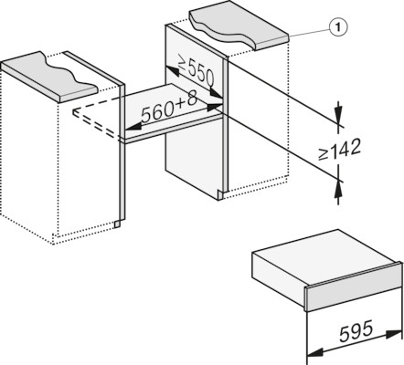 Miele EVS 7010 Fogantyú nélküli beépíthető vákuumozó fiók, 14 cm magas