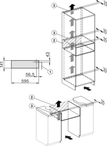 Miele EVS 7010 Fogantyú nélküli beépíthető vákuumozó fiók, 14 cm magas