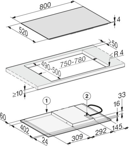 Miele KM 7373 FL Tűzhelytől független indukciós főzőlap