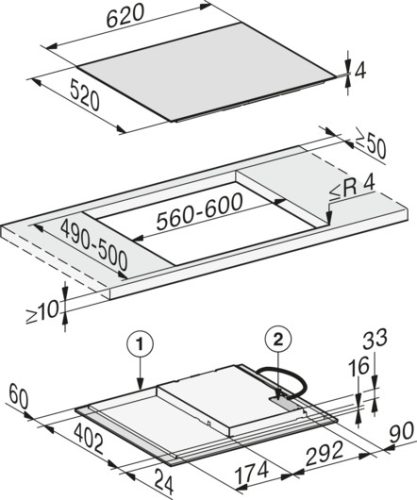 Miele KM 7363 FL Tűzhelytől független indukciós főzőlap