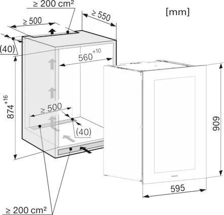 Miele KWT 6422 iG-1 Beépíthető borhűtő, 88 cm fülkemagasság