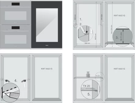 Miele KWT 6422 iG-1 Beépíthető borhűtő, 88 cm fülkemagasság