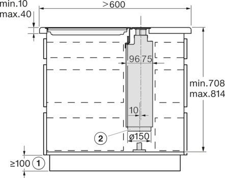 Miele DAD 4841 Black Levantar Downdraft páraelszívó