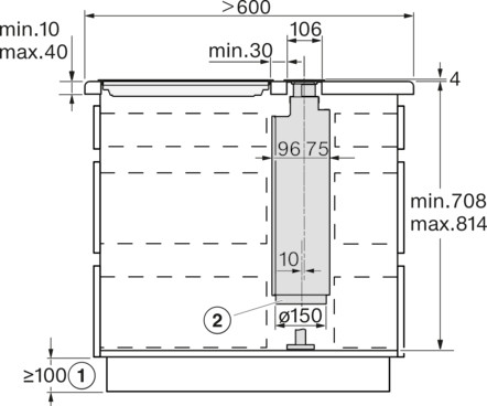 Miele DAD 4841 Black Levantar Downdraft páraelszívó