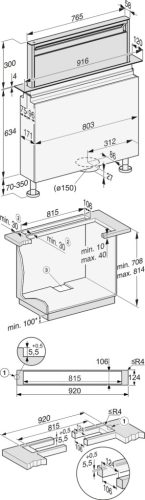 Miele DAD 4841 Black Levantar Downdraft páraelszívó