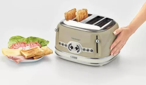 ARIETE 156 BG Vintage 4 szeletes kenyérpirító, 1600 W, 6 pirítási szint, bézs