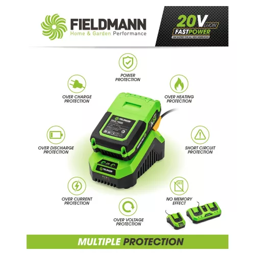 Fieldmann FDUZ 79100 20 V akkumulátortöltő túlmelegedés elleni védelemmel
