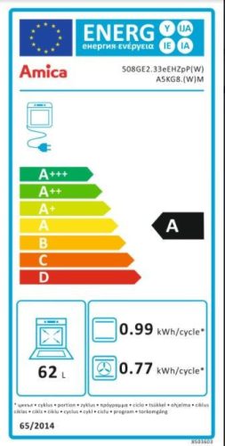 AMICA 55343 fehér kombinált tűzhely