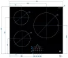 SLX 5IF-3SB beépíthető indukciós főzőlap, 3 főzőzóna, 9 teljesítményfokozat