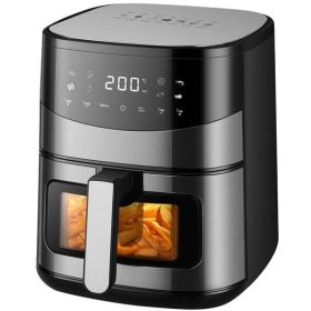   TOO AF-600-S-1500 W ezüst 6,5 L forrólevegős sütő (air fryer/airfryer) digitális vezérléssel, betekintő ablakkal
