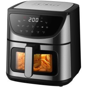   TOO AF-800-S-2000 W ezüst 8 L dupla (alsó-felső) fűtésű forrólevegős sütő (air fryer/airfryer) digitális vezérléssel
