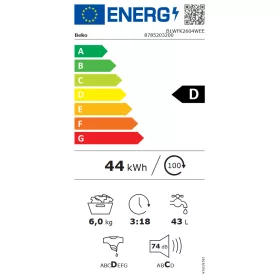 BEKO B1WFK2604WEE elöltöltős mosógép