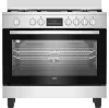 BEKO BGM11226EX kombinált tűzhely, 5 zónás gázfőzőlap, 111 l sütőtér, inox