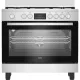 BEKO BGM11226EX kombinált tűzhely, 5 zónás gázfőzőlap, 111 l sütőtér, inox