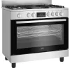 BEKO BGM11226EX kombinált tűzhely, 5 zónás gázfőzőlap, 111 l sütőtér, inox