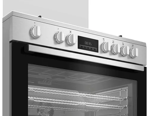 BEKO BGM11226EX kombinált tűzhely, 5 zónás gázfőzőlap, 111 l sütőtér, inox