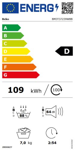 BEKO BM3T37239WBB hőszivattyús szárítógép 7 kg