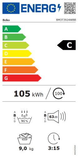 BEKO BM3T3924WBB hőszivattyús szárítógép
