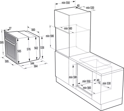 Gorenje BOS6737E05DBG beépíthető sütő, 77 l, 22 program, hidrolitikus tisztítás, fekete