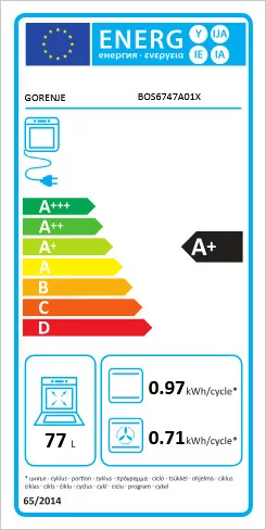 Gorenje BOS6747A01X beépíthető légkeveréses sütő, 77 l, A+