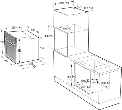 Gorenje BPSA6747A08BG beépíthető multifunkciós sütő gyors előmelegítéssel és pirolitikus tisztítással