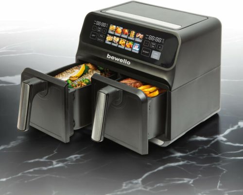BEWELLO BW1002D forrólevegős sütő XXL, 4+4 liter