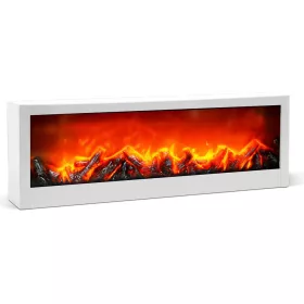   BEWELLO BW2015WH LED-es kandalló lánghatással, fehér, elemes vagy USB-s működés
