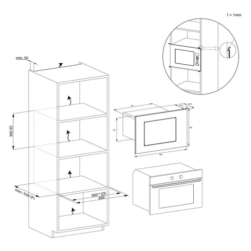 CANDY CA38FL7N25WXB beépíthető mikrohullámú sütő