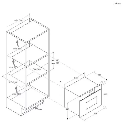 Candy CA38SMBF7XS beépíthető mikrohullámú sütő, 24 l, grill, érintővezérlés