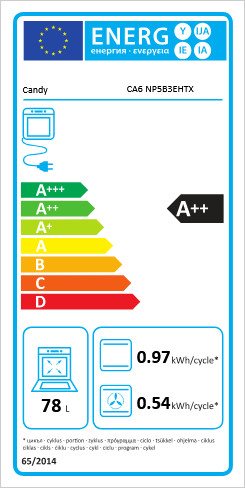 CANDY CA6 NP5B3EHTX beépíthető sütő