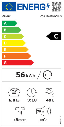CANDY CO4 1265TWBE/1-S elöltöltős mosógép 7 kg