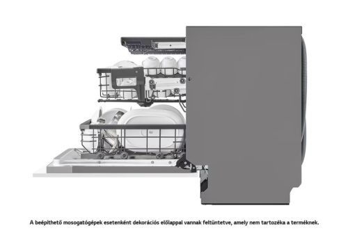 LG DB365TXS QuadWash™ beépíthető gőzös mosogatógép TrueSteam™ technológiával, Automatikus ajtónyitás, 14 teríték, ThinQ™ WiFi funkció