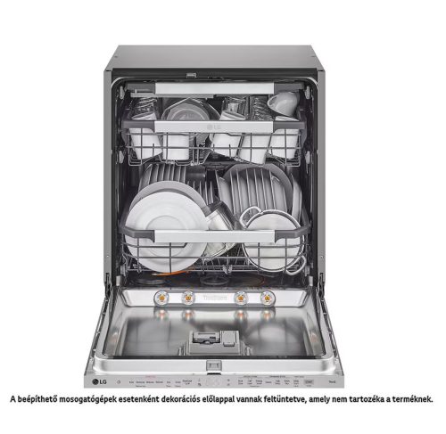 LG DB476TXS QuadWash™ beépíthető gőzös mosogatógép TrueSteam™ technológiával, Automatikus ajtónyitás, 14 teríték, ThinQ™ WiFi funkció