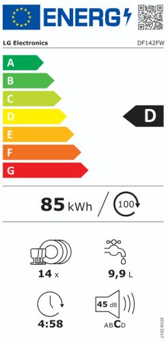 LG DF142FW 14 terítékes mosogatügép