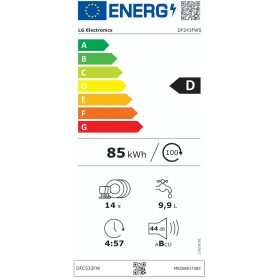   LG DF243FWS QuadWash™ gőzös mosogatógép TrueSteam™ technológiával, 14 teríték, ThinQ™ WiFi funkció