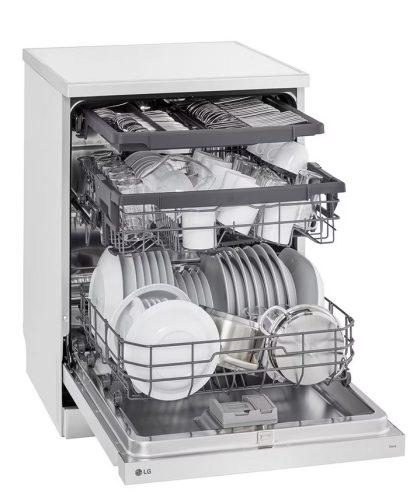 LG DF243FWS QuadWash™ gőzös mosogatógép TrueSteam™ technológiával, 14 teríték, ThinQ™ WiFi funkció