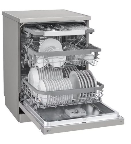 LG DF365FPS QuadWash™ gőzös mosogatógép TrueSteam™ technológiával, Automatikus ajtónyitás, 14 teríték, ThinQ™ WiFi funkció