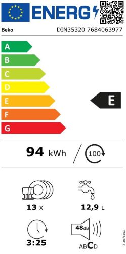 BEKO DIN35320 beépíthető mosogatógép