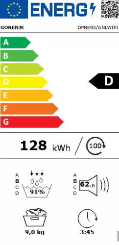 GORENJE DPNE92/GNLWIFI hőszivattyús szárítógép