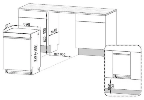 BEKO DSN 05310X beépíthető mosogatógép, 13 teríték, 48 dB