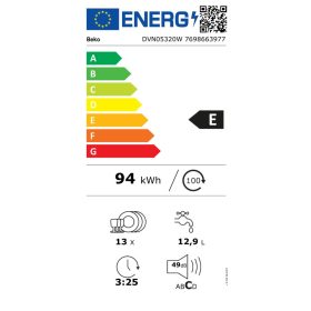 BEKO DVN-05320 W mosogatógép 13 teríték