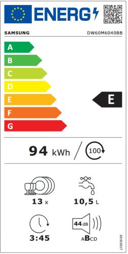 SAMSUNG DW60M6040BB/EO beépíthető mosogatógép 60 cm
